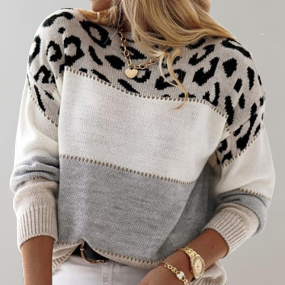 Rosalba - Maglione casual con design leopardato