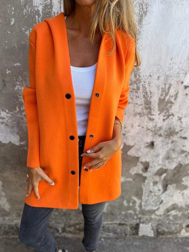 Armanda - Giacca con cappuccio casual a un solo bottone