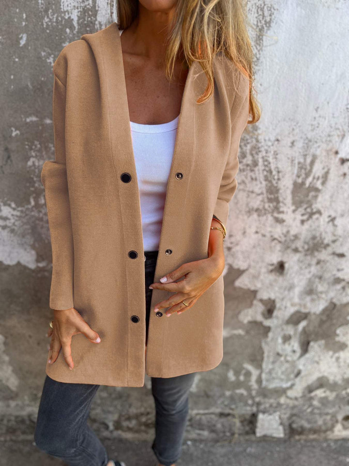 Armanda - Giacca con cappuccio casual a un solo bottone