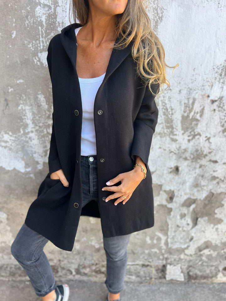 Armanda - Giacca con cappuccio casual a un solo bottone